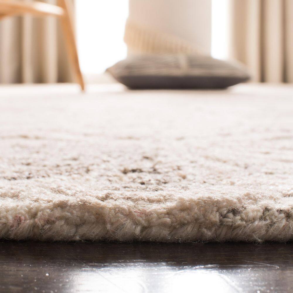 Ivory Floral Hand-Tufted Wool Accent Rug 27" x 14"