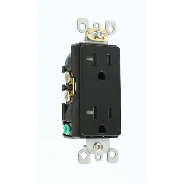 OUTLET【黒 ブラック 140㎝×30本】 Leviton Decora 20 Amp 125 V Tamper Resistant Duplex Outlet