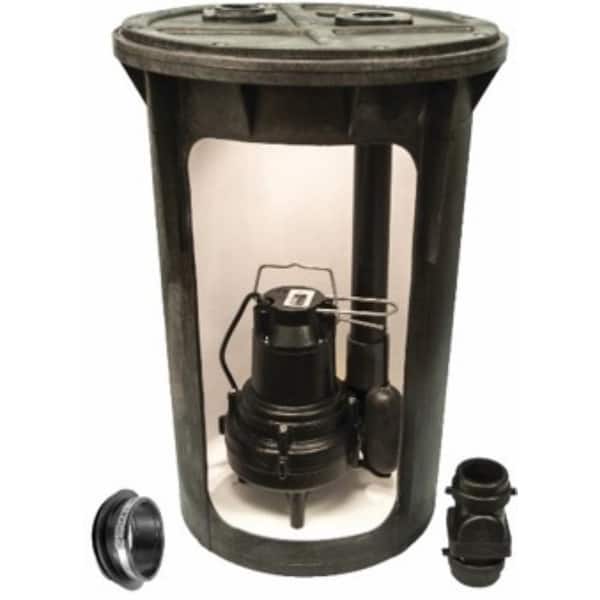 Everbilt 18 in x 30 in. 1/2 HP Submersible Sewage Ejector System