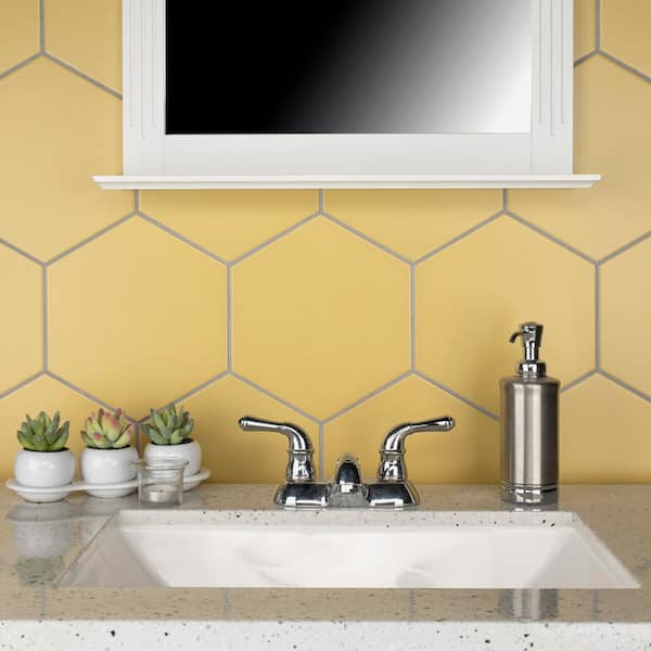 Textile Basic Hex Dandelion 8-5/8 in. x 9-7/8 in. Porcelain Floor and Wall Tile (11.5 sq. ft./Case)