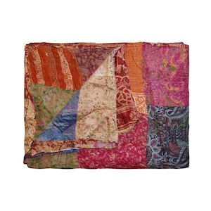 Josephine Multi-Color Contemporary Silk Throw Blanket
