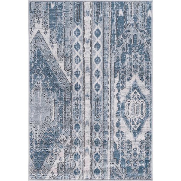 Unique Loom Portland Orford Blue 2 ft. 2 in. x 3 ft. Area Rug