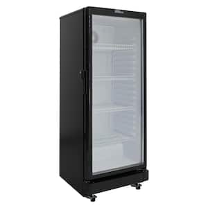 7.1 cu. ft. Commercial Upright Display Refrigerator Glass Door Beverage Cooler in Black
