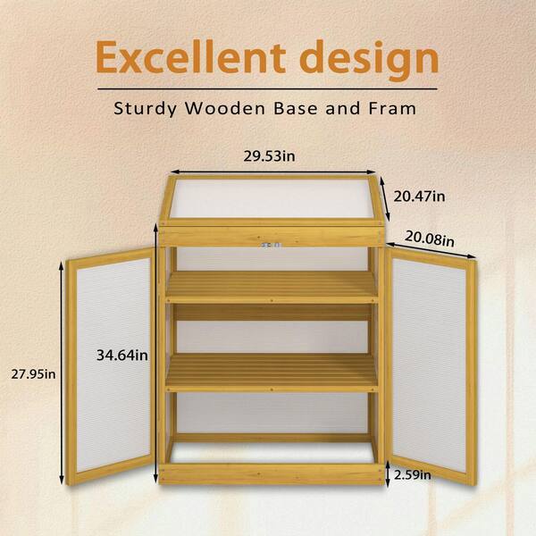 20 in. W x 30 in. D x 35 in. H Wooden Mini Cold Frame Garden