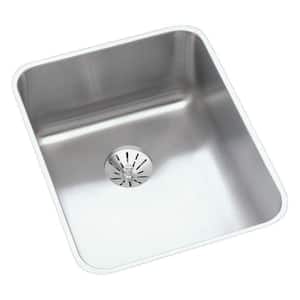 Gourmet 17in. Undermount 1 Bowl 18 Gauge Lustrous Highlighted Satin Stainless Steel Sink w/ Accessories