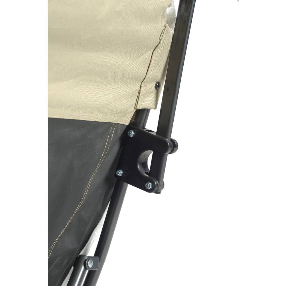 Graphite and Tan High Folding Camping Chair with Canopy
