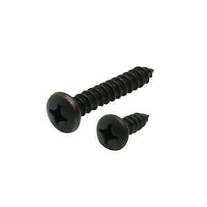 #14 x 1-1/2 in. and #12 x 3/4 in. Oil-Rubbed Bronze Heavy Duty Shelf Bracket Screw Kit (12-Pack)