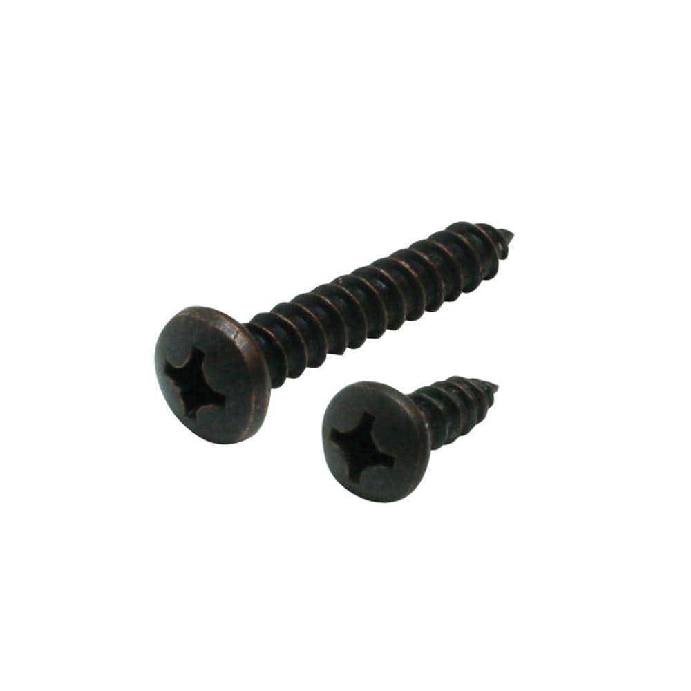 "#14 x 1-1/2 in. and #12 x 3/4 in. Oil-Rubbed Bronze Heavy Duty Shelf Bracket Screw Kit (12-Pack)" price history on PriceWatchPro