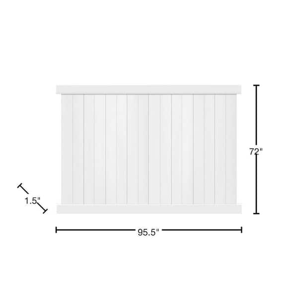 Weatherables - Pembroke 6 ft. H x 8 ft. W White Vinyl Privacy Fence Panel Kit