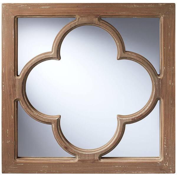 Home Decorators Collection 18 in. x 18 in. Square Weathered Wood Antique Window Pane Wall Mirror