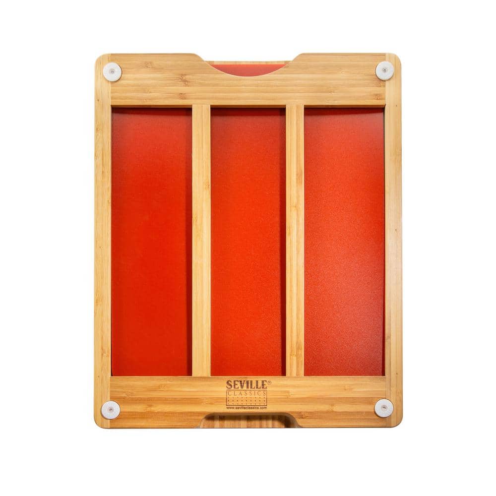 Bamboo Cutting Board with Color-Coded Flexible Mats Set