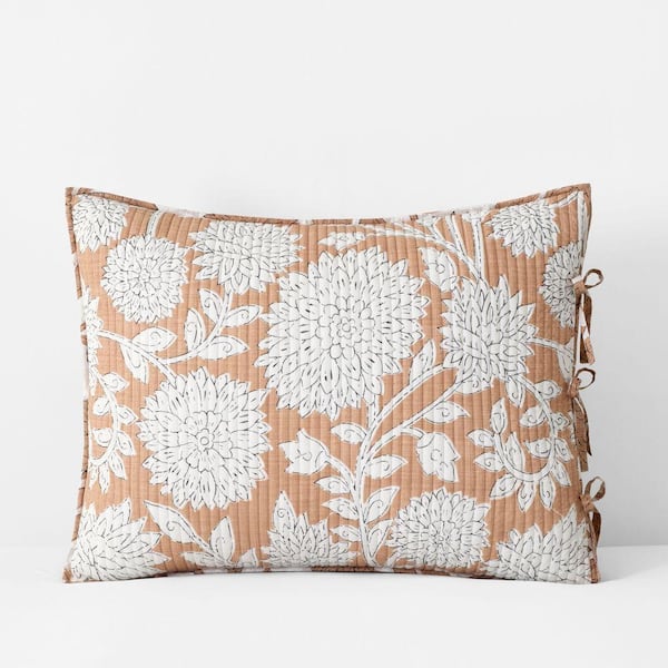 Company Cotton Feliciana Chrysanthemum Quilted Clay King Sham
