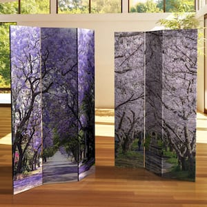 6 ft. Lavender Road Printed 3-Panel Room Divider