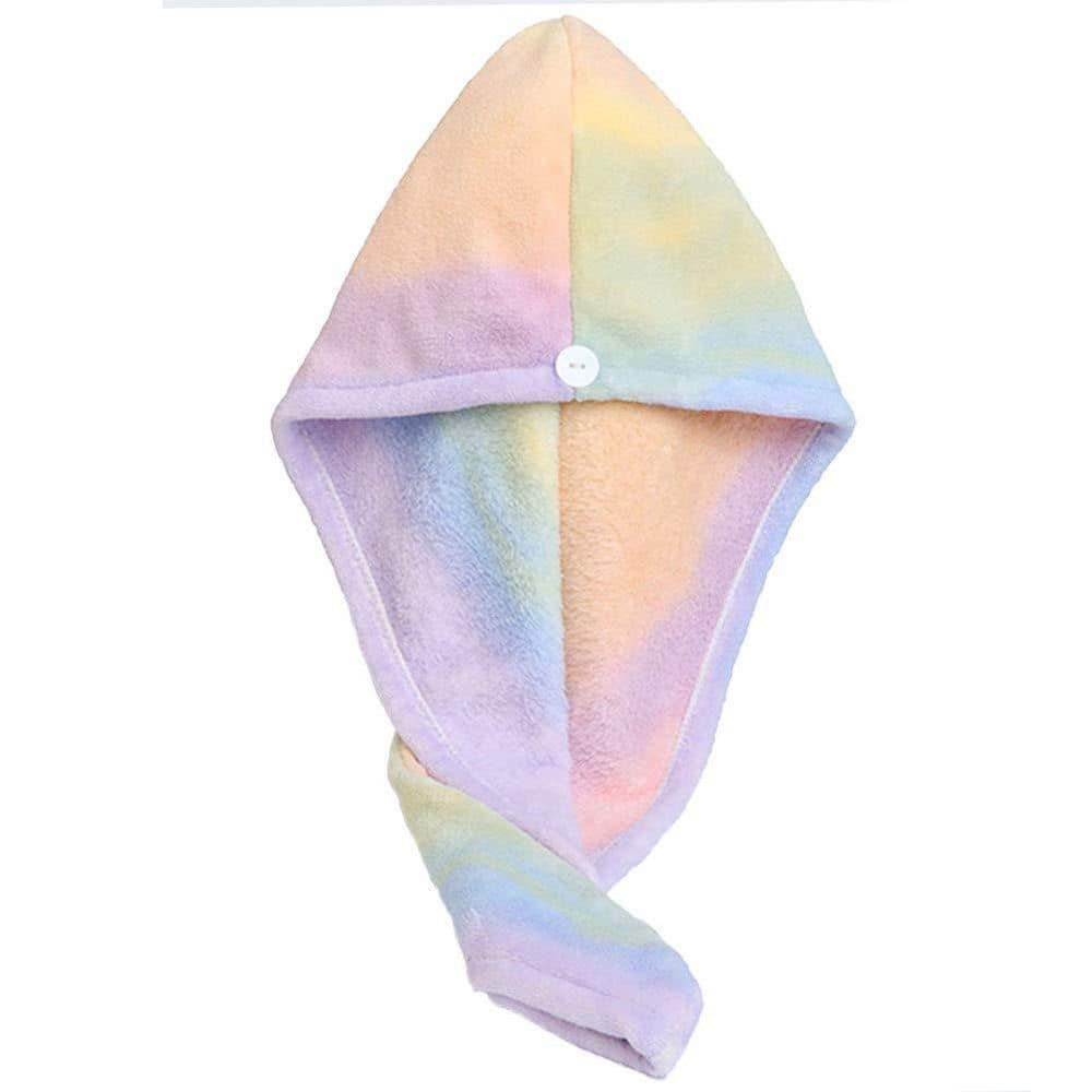 Multicolored Microfiber Hair Drying Wrap Towel Turban Ultra Absorbent Soft Fast Dry Bath Accessory for Women