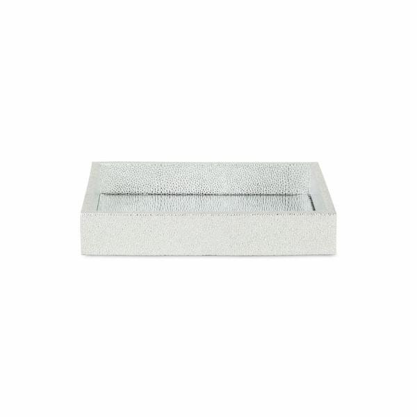 Silver Rectangle Wood 10.25 in. Decorative Tray