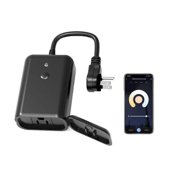 Vrbgify WiFi Smart Outdoor Black Dimmer for String Lights, with Alexa and Google, IP44 Waterproof, 350W Incandescent/150W LED