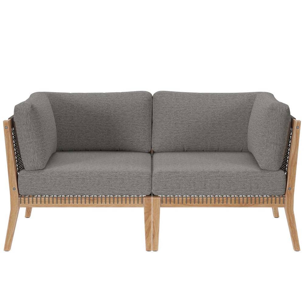 Clearwater Outdoor Patio Teak Wood Loveseat in Gray Graphite price history on PriceWatchPro