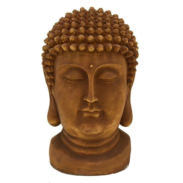 THREE HANDS 32.25 in. Buddha Head In Brown