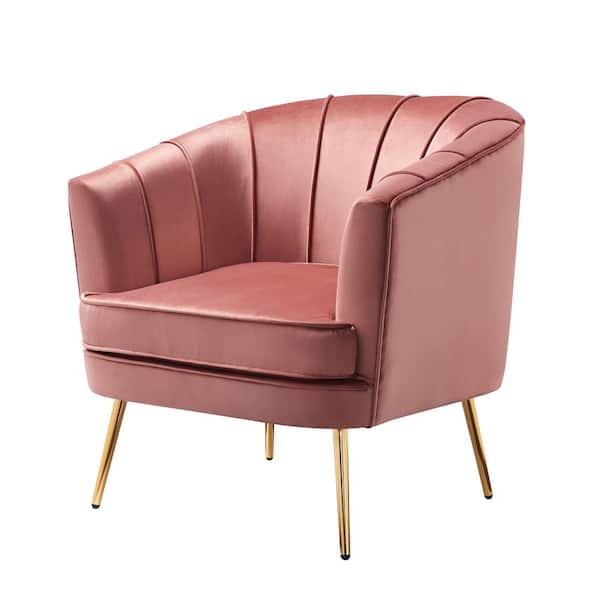 Furniture of America Endel Orange Velvet Accent Chair
