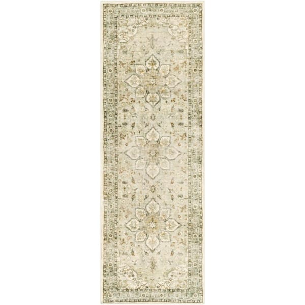 Livabliss Ottawa Sage/Cream 3 ft. x 8 ft. Indoor Runner Rug ...