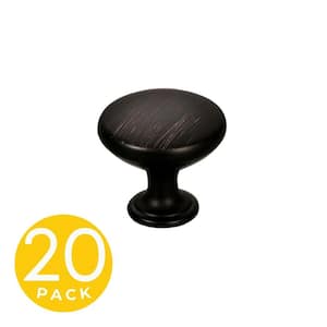 Alpha Series 1 in. Modern Oil Rubbed Bronze Round Cabinet Knob (20-Pack)