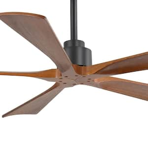 Enrico 52 in. Indoor Black Ceiling Fan with Wood Blade and Remote Control Included for Bedroom or Living Room No Light