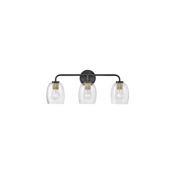 Percy 24.0 in. 3 Light Black Vanity Light