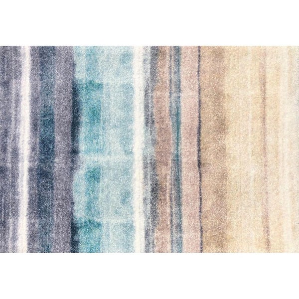 2 ft. x 3 ft. Turquoise Ombre Washable With UV Protection Area Rug