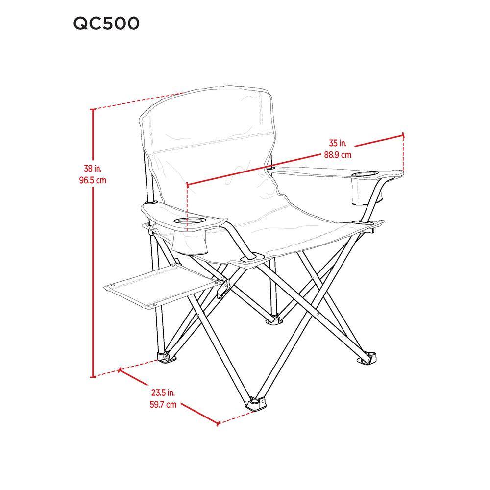 Green Heavy Duty Folding Camp Chair with Cup Holders
