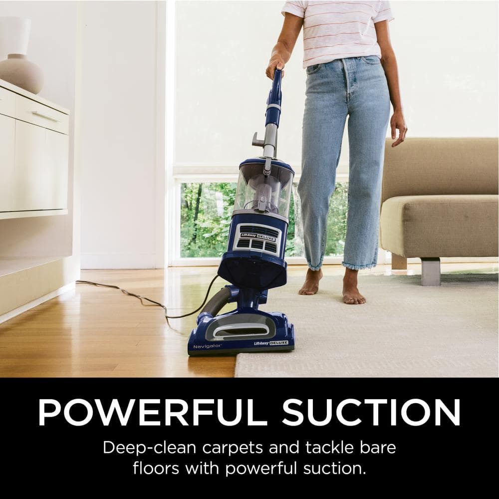 Blue Bagless Upright Vacuum with HEPA Filter for Pets
