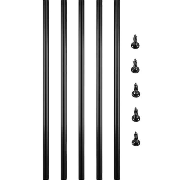 VEVOR 26 in. x 0.75 in. Deck Balusters Metal Deck Spindles Circle Staircase Baluster Aluminum Alloy Deck Railing (51-Pack)