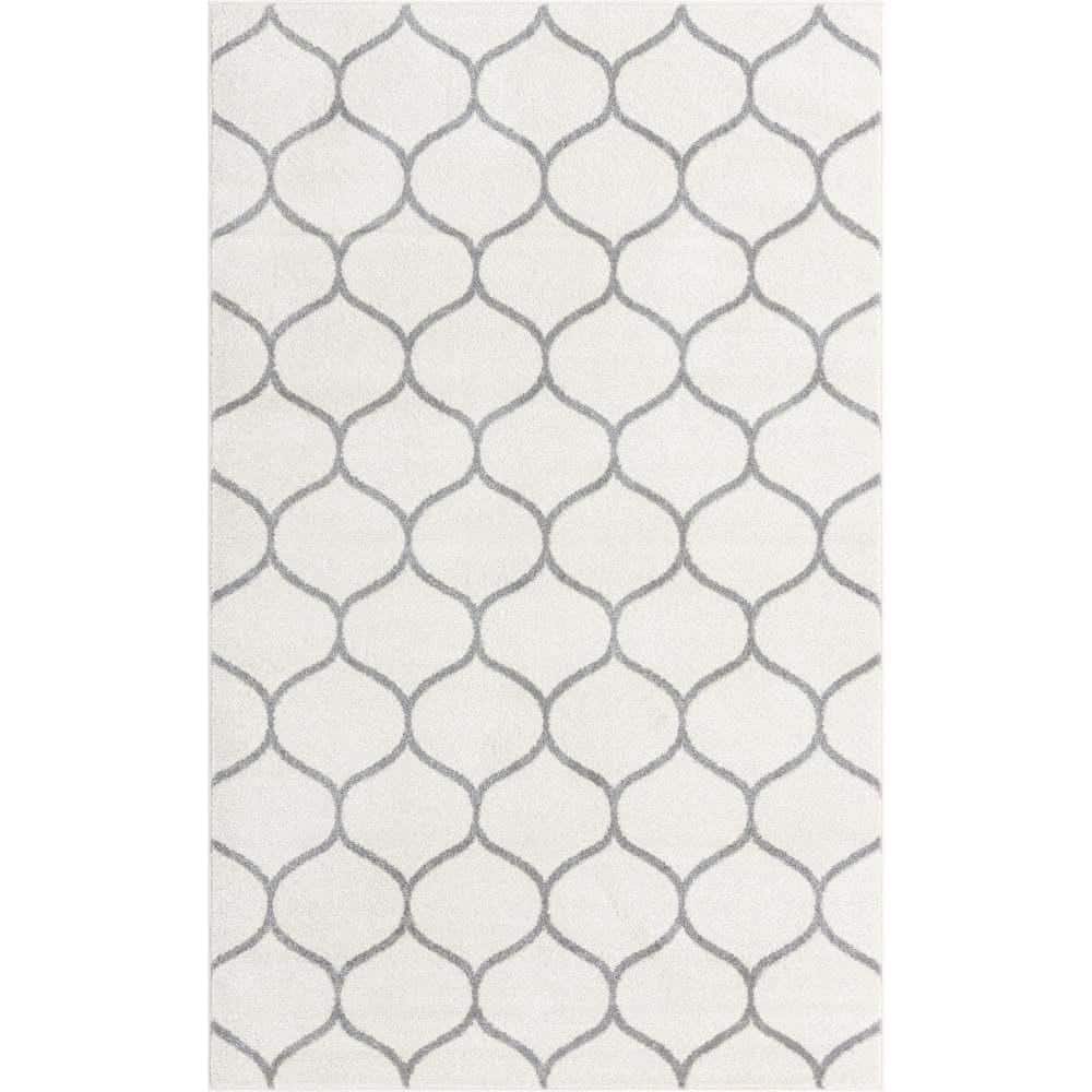 Trellis Frieze Rounded Ivory 5' 0 x 8' 0 Area Rug price history on PriceWatchPro