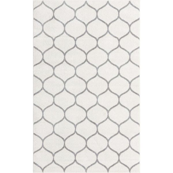 Trellis Frieze Rounded Ivory 5' 0 x 8' 0 Area Rug