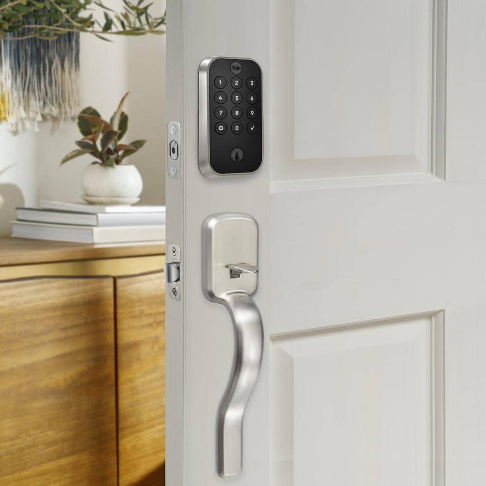 Satin Nickel Bluetooth Electronic Deadbolt with Keypad