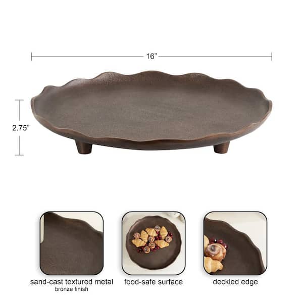 Kate and Laurel Alessia 16 in. W x 3 in. H x 16 in. D Round Bronze