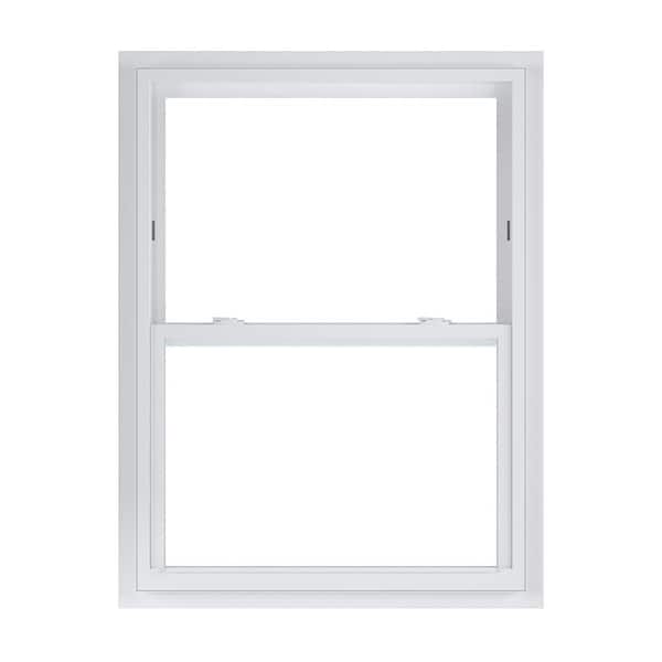 American Craftsman 36 in. x 48 in. 70 Series White Single Hung Low-E Argon SC Glass Vinyl Fin with J Window, Screen Incl