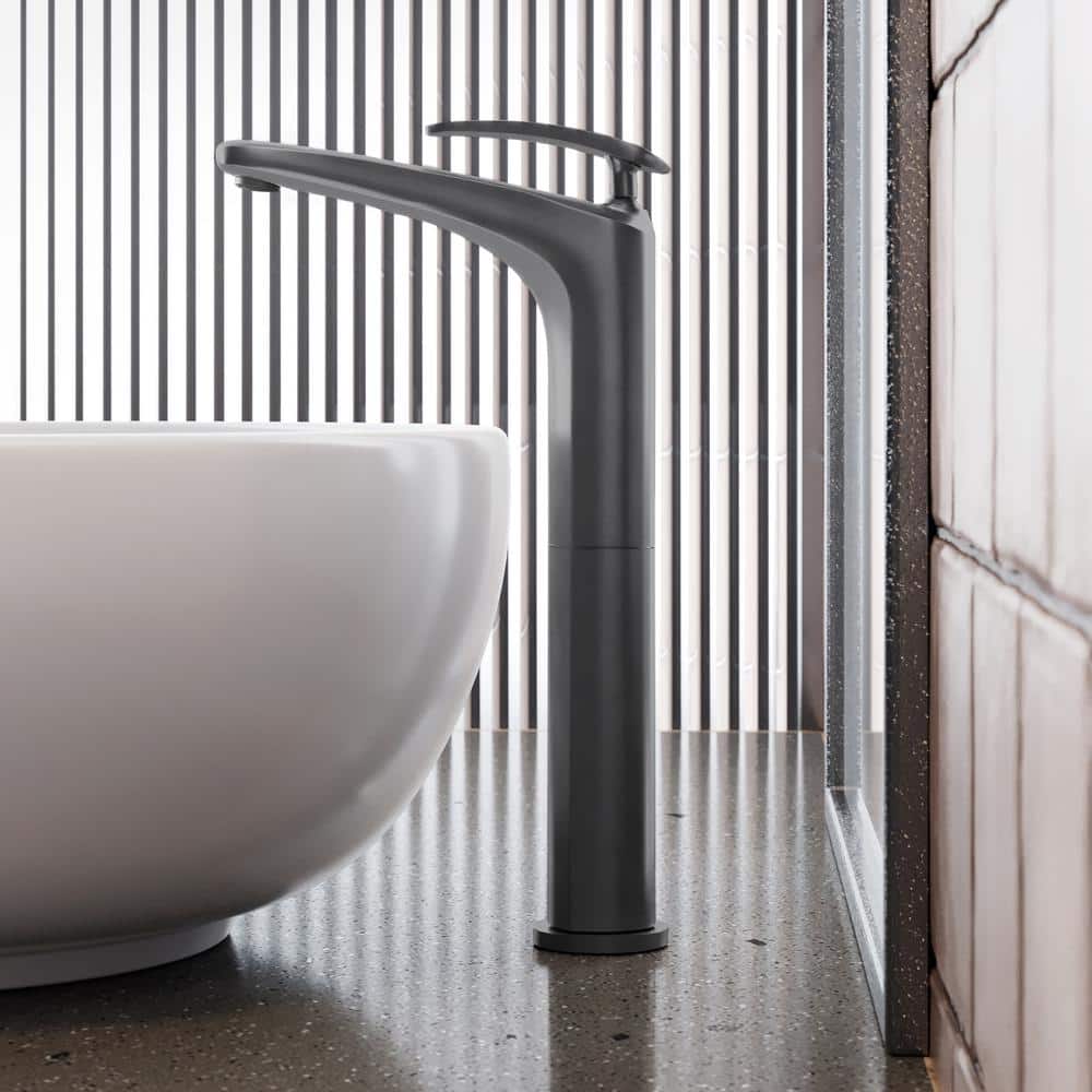 Sublime Gunmetal Gray Single-Handle Bathroom Faucet