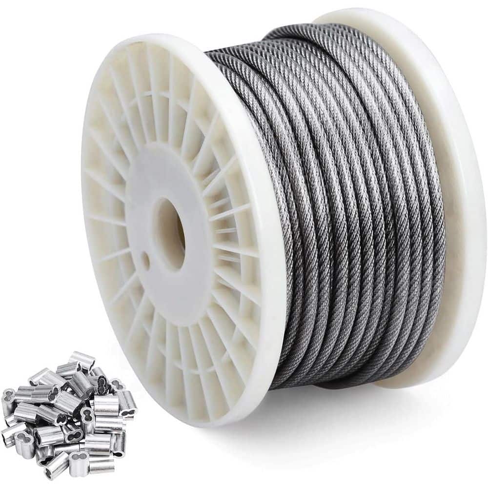 Wire Rope Stainless Steel Vinyl Coated Aircraft Cable 7x7 Strands Construction 1 Roll for Outdoor Use price history on PriceWatchPro