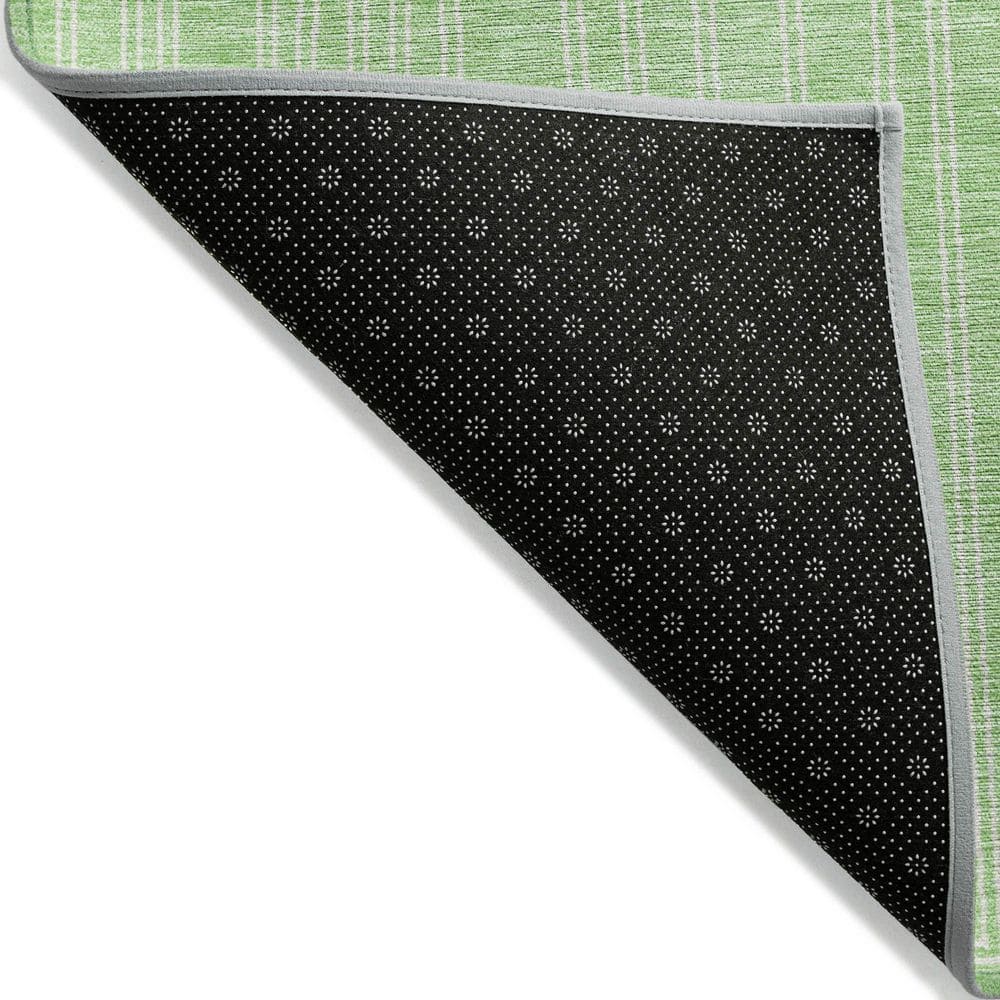 Mint Geometric Flat Woven Synthetic Area Rug
