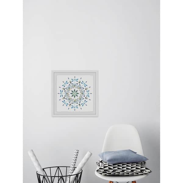 Unbranded 40 in. H x 40 in. W "Blue Bug Circles" by Marmont Hill Framed Printed Wall Art