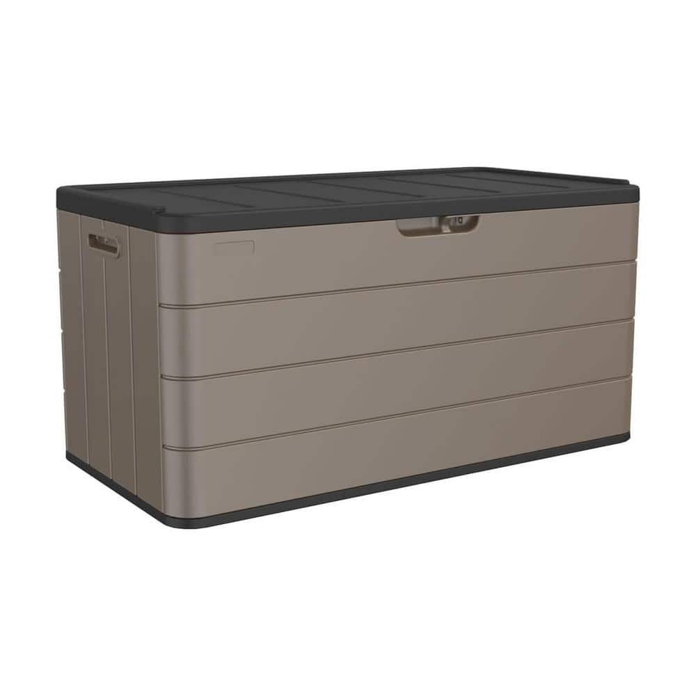 Outdoor Storage 120 Gal. 45.67''x23. 62''x22. 99'' Brown Resin Lockable Waterproof Deck Box for Cushions, Garden Tools