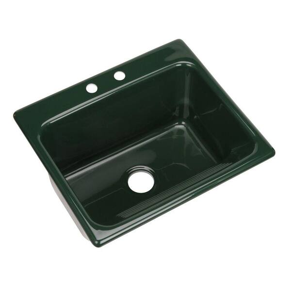 Thermocast Kensington Drop-In Acrylic 25 in. 2-Hole Single Bowl Utility Sink in Timberline