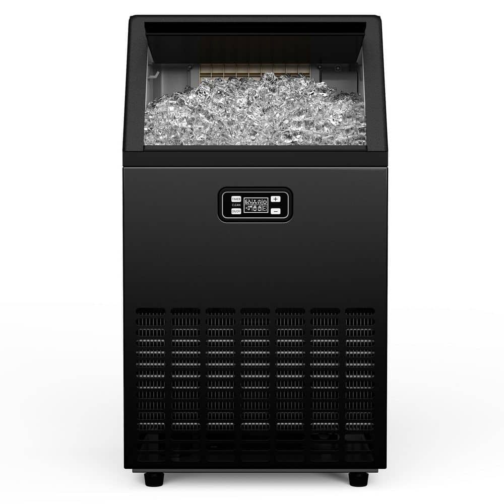 17.6 in. 150 lbs. /24H Full Size Cubes Built-In/Freestanding Commercial Ice Maker in Black with Control Lockout