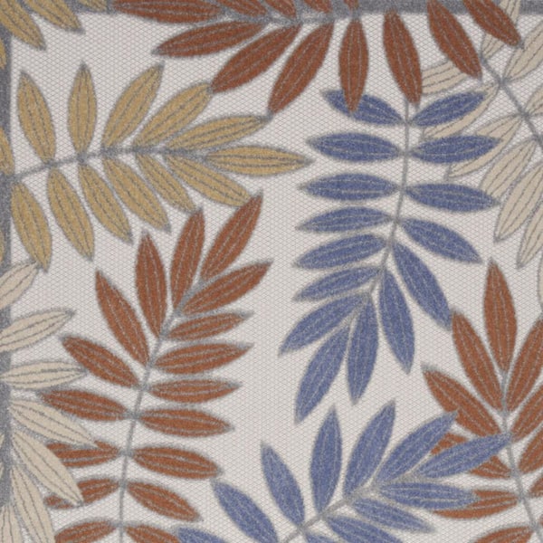 Blue 4 ft. x  6 ft. Woven Abstract Polyester Runner Indoor/Outdoor Area Rug