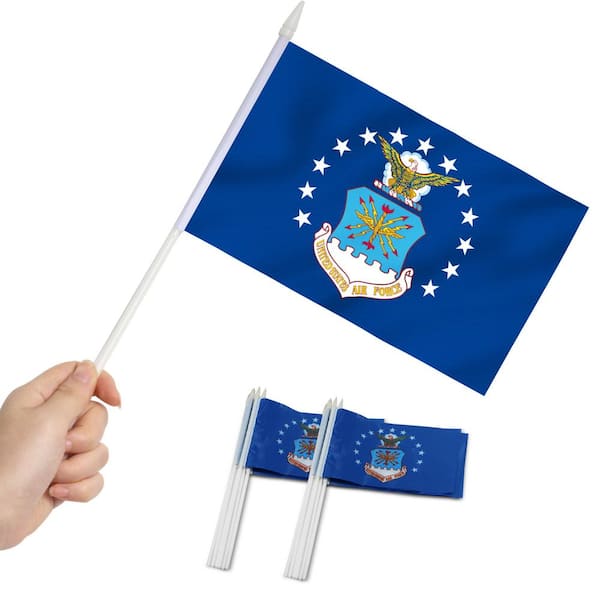 ANLEY 0.41 ft. x 0.67 ft. US Air Force Mini Flag - Hand Held Small Miniature United States Air Force Military Flags (12-Pack)