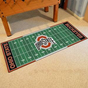 Ohio State University 3 ft. x 6 ft. Football Field Rug Runner Rug