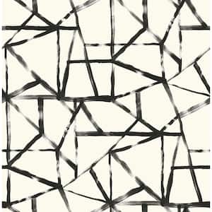 What's Your Angle Noir Geometric Vinyl Peel and Stick Wallpaper Roll (Covers 30.75 sq. ft.)