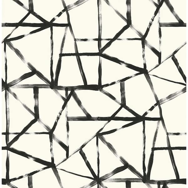 What's Your Angle Noir Geometric Vinyl Peel and Stick Wallpaper Roll (Covers 30.75 sq. ft.)