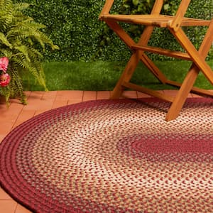 Pioneer Red Multi 2 ft. x 3 ft. Oval Indoor/Outdoor Braided Area Rug