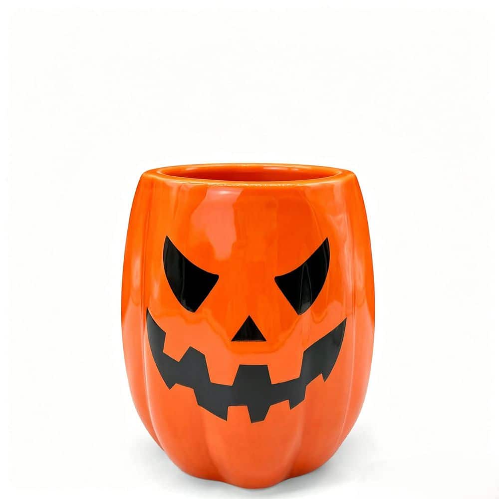 Orange Finish Ceramic Pumpkin-Shaped Utensil Holder with Spooky Cute Halloween Decor for Farmhouse Kitchen price history on PriceWatchPro